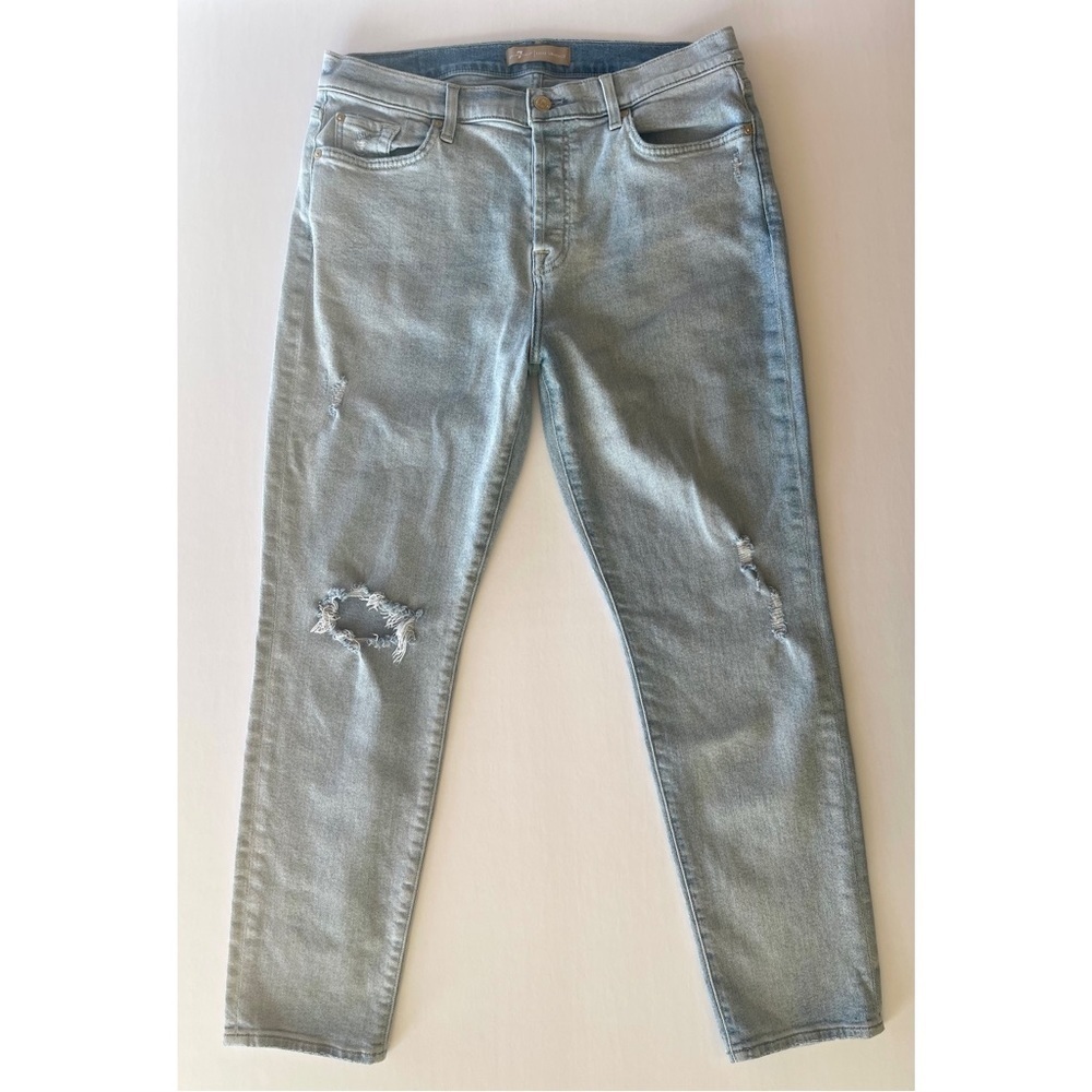 7 For All Mankind Josefina Feminine Boyfriend Jeans Skinny 31 Button Fly